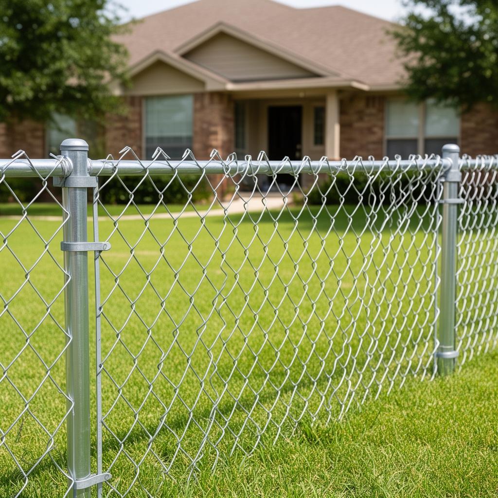 Galvanized chain link fence installed at an Austin, TX property